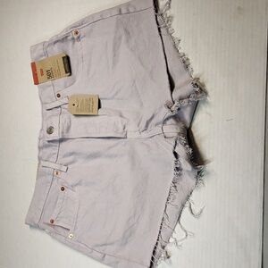 Levi's 501 Light Purple Jean Shorts Frayed Hem Size 32